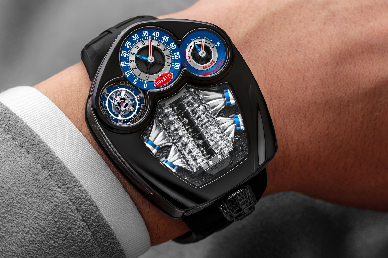 Jacob & Co,  Bugatti V16 Tourbillon,  Bugatti,  dong ho nam,  znews dong ho,  review Bugatti anh 1