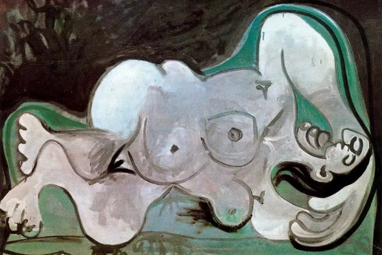 Them be boi ve loat tranh Picasso trong nha ve sinh nu hinh anh