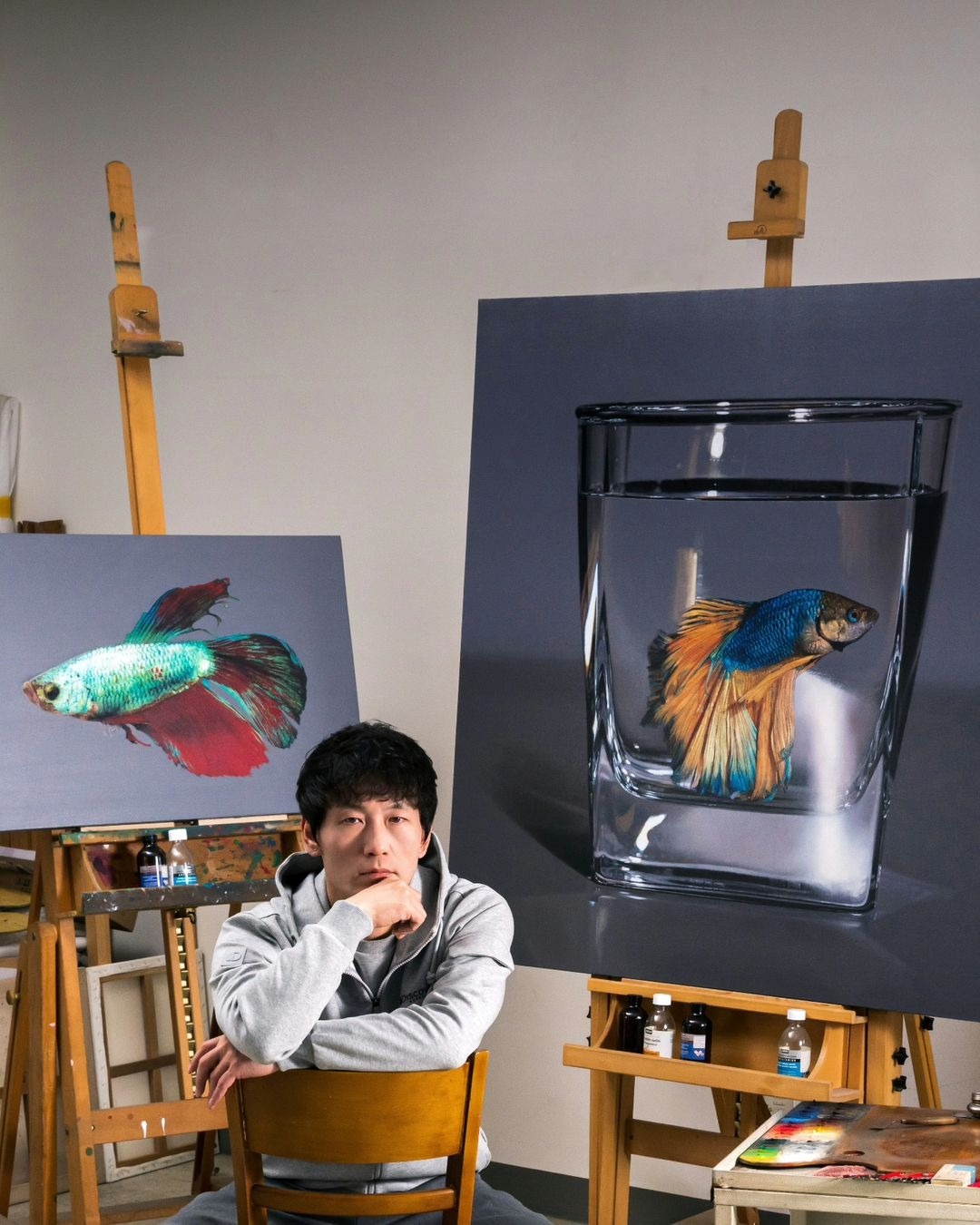 hoa si Han Quoc,  Young-sung Kim,  tranh ta thuc,  tranh sieu thuc, anh 1