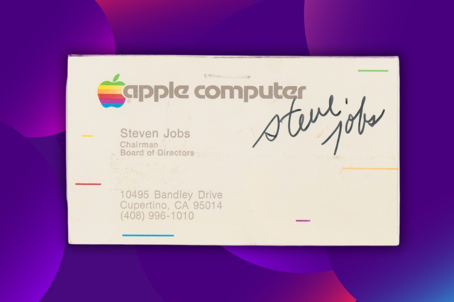Dau gia 83.000 USD danh thiep Apple co chu ky Steve Jobs hinh anh