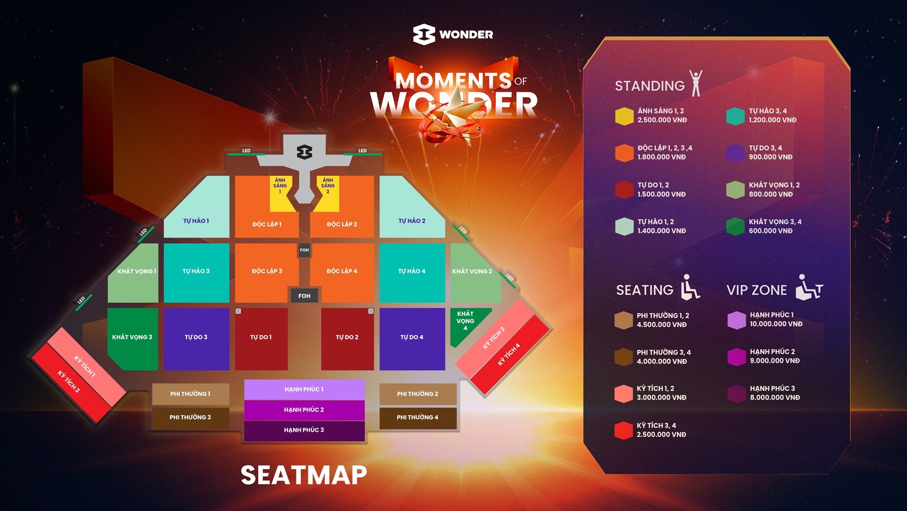 ve 8Wonder,  dai nhac hoi,  DJ Snake,  Hoa Minzy,  Moments of Wonder,  SOOBIN,  8Wonder 2025 Ha Noi,  gia ve 8Wonder, so do cho ngoi 8Wonder,  J Balvin,  The Kid LAROI,  DPR IAN anh 1