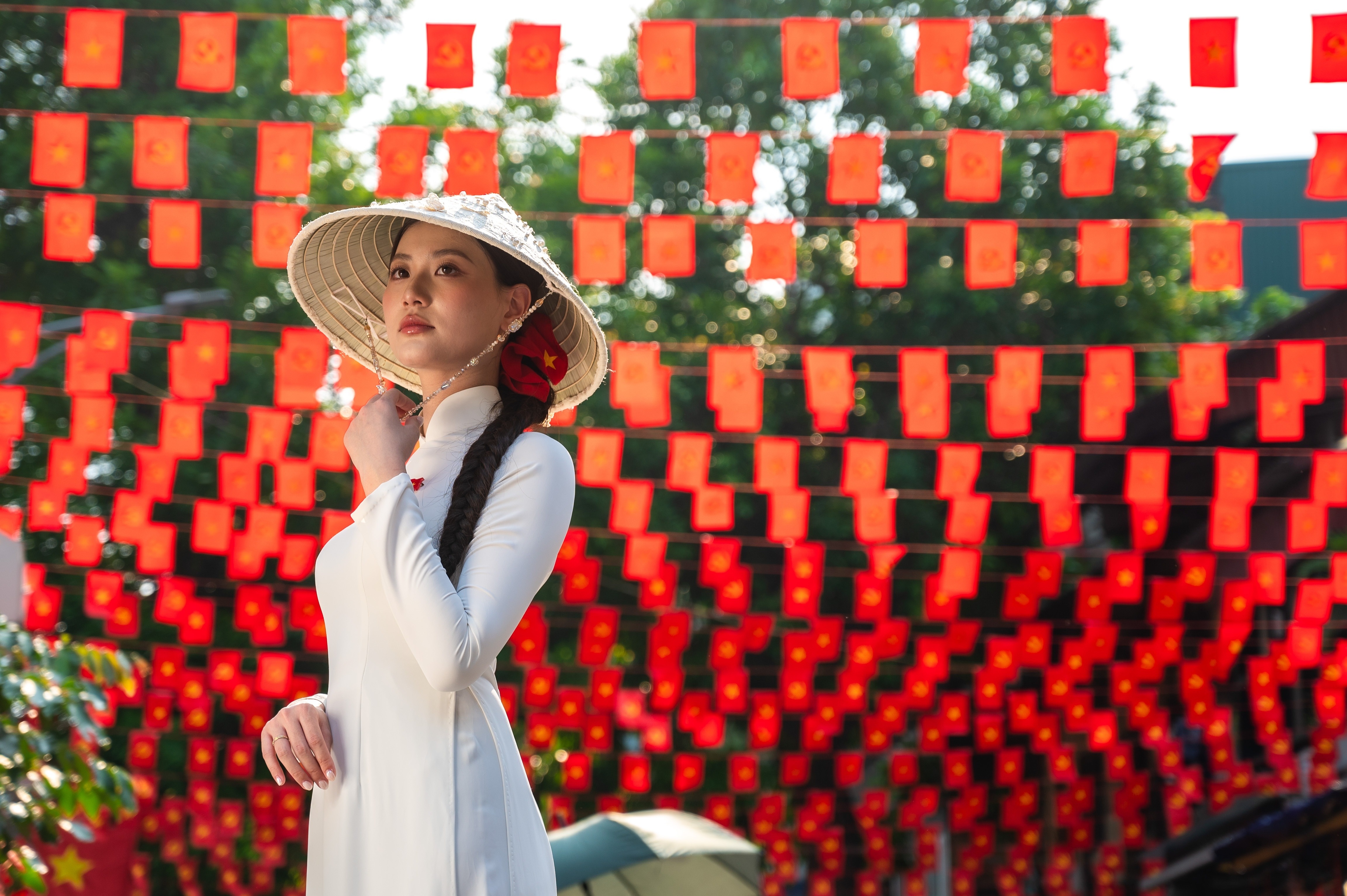 thue ao dai Ha Noi,  ao dai dai le,  ao dai gioi tre,  ao dai Quoc khanh,  kinh doanh ao dai,  xu huong ao dai anh 1
