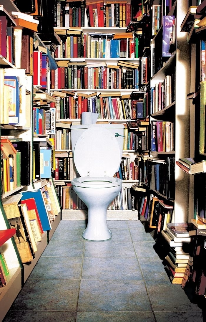 toilet,  sach,  thu vien,  doc anh 1