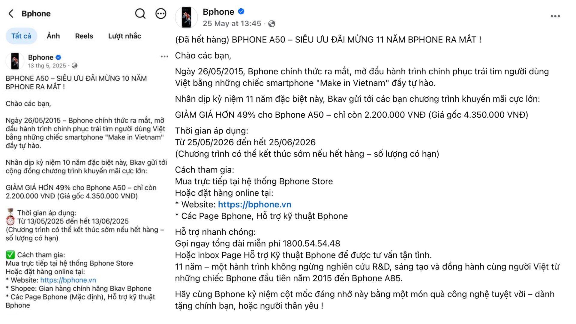 Bphone A50 giam gia 49% anh 1