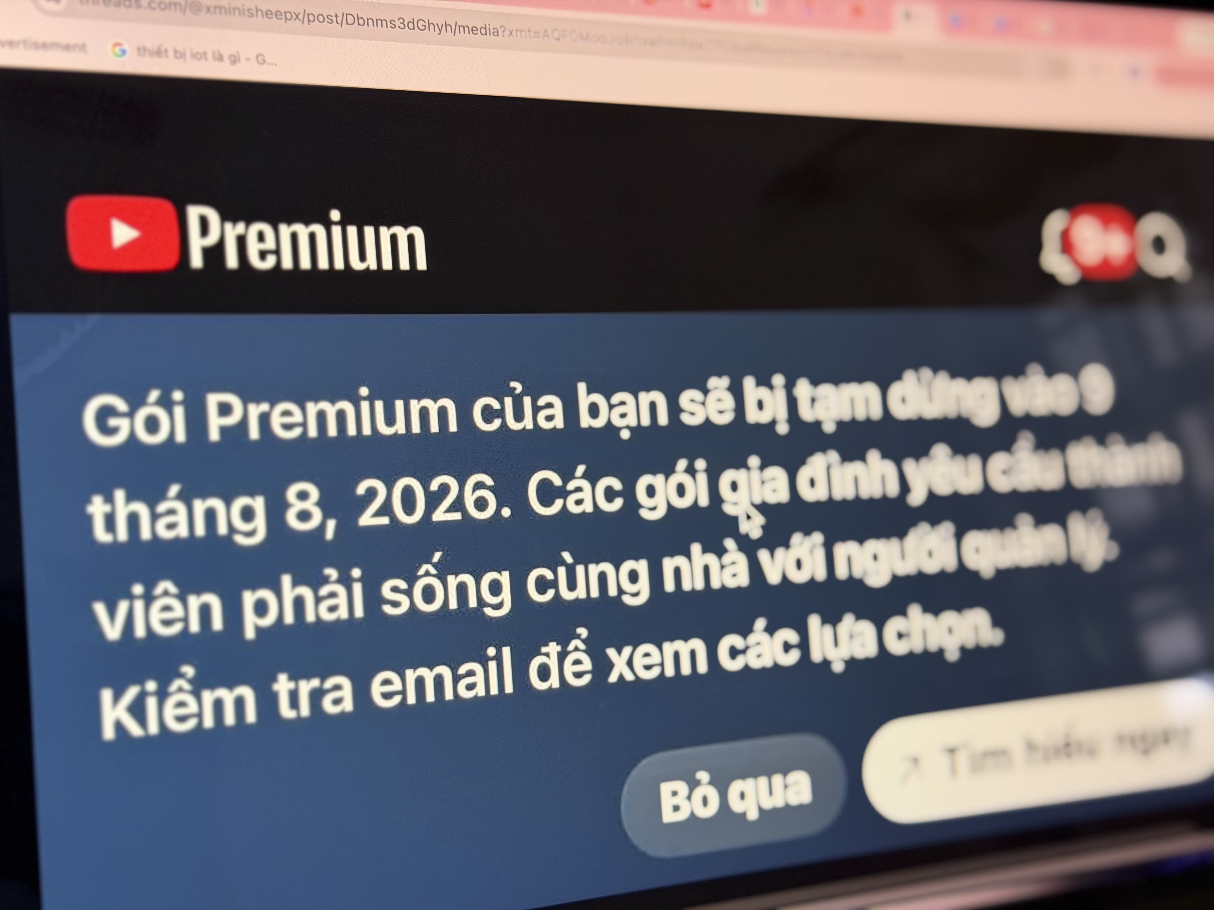 Sai lầm khi mua gói YouTube gia đình