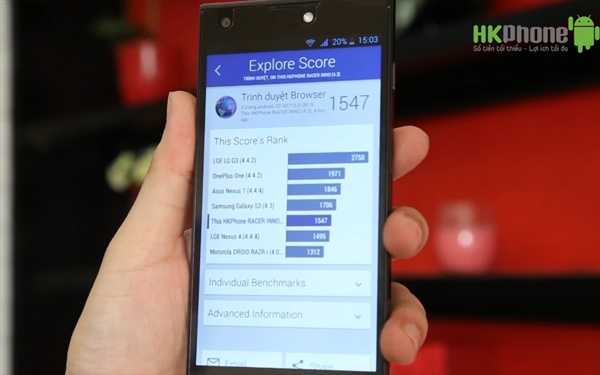 Khả năng xử lý dữ liệu khi duyệt web của máy khá tốt.