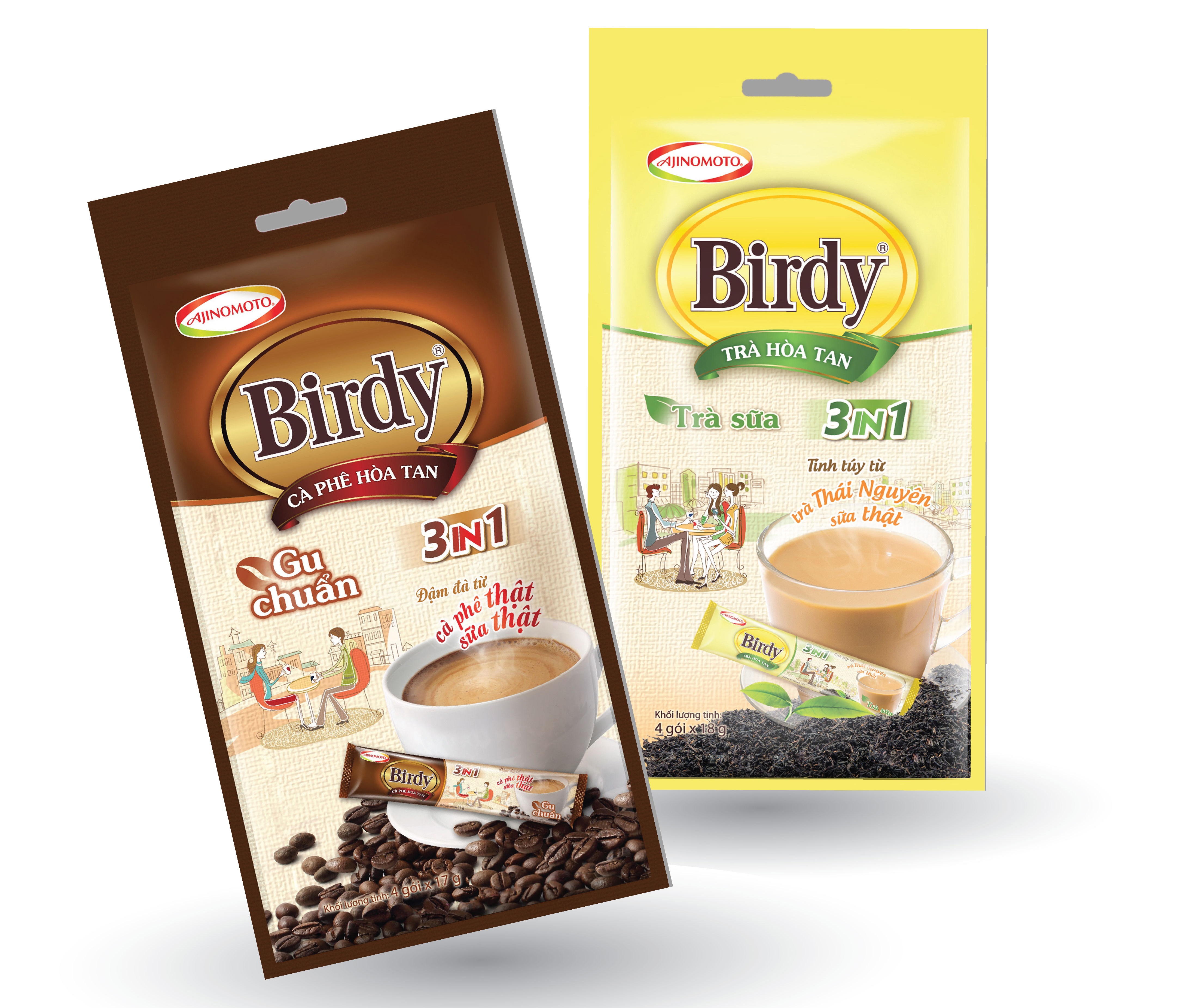 Ca phe va tra sua hoa tan Birdy 3in1 cho phai dep hinh anh