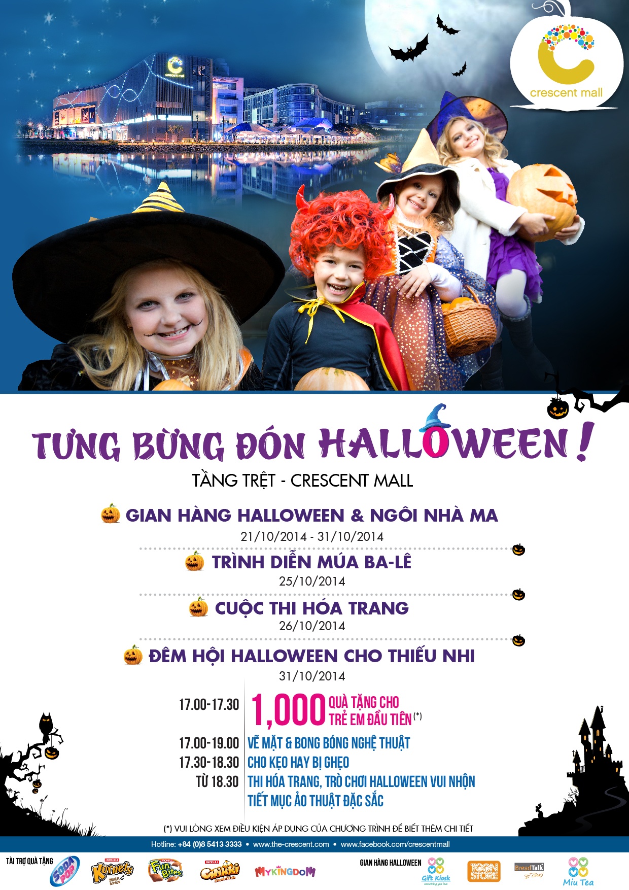 Lịch chương trình Halloween 2014 tại Crescent Mall.