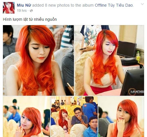 Những hình ảnh của Miu Nữ tại offline game Túy Tiêu Dao thu hút hàng ngàn lượt “Thích” và “Bình luận” trên fanpage cá nhân.