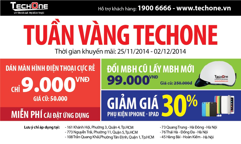 Tuan vang TechOne - giam gia dien thoai, phu kien 30% hinh anh