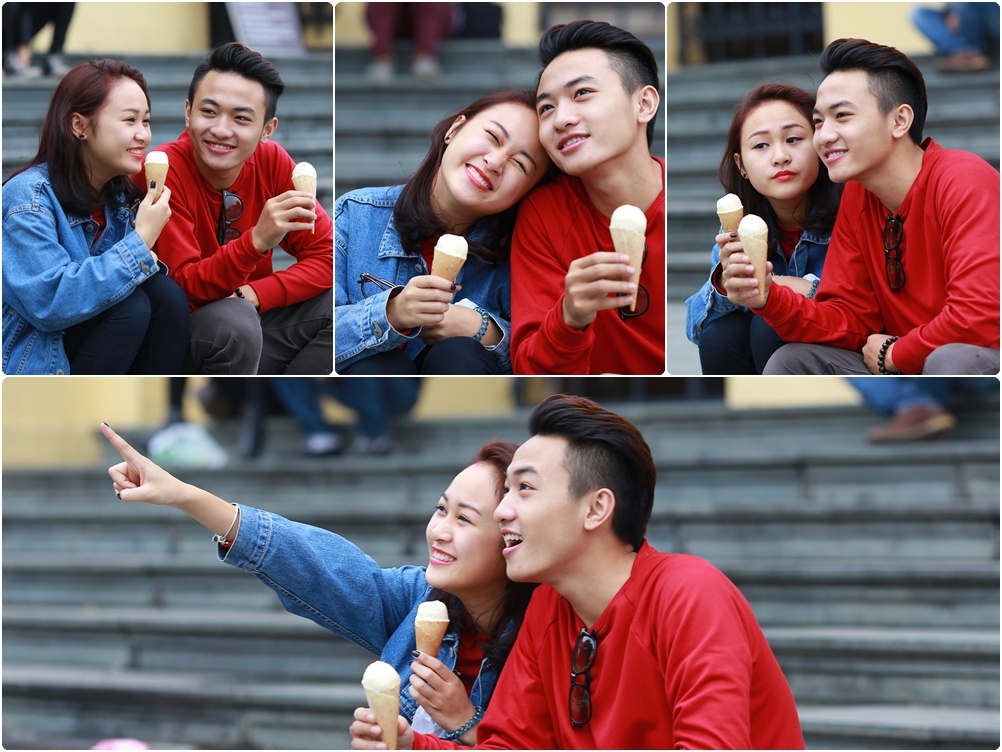 Sở thích của cặp đôi là ăn kem và dạo phố.