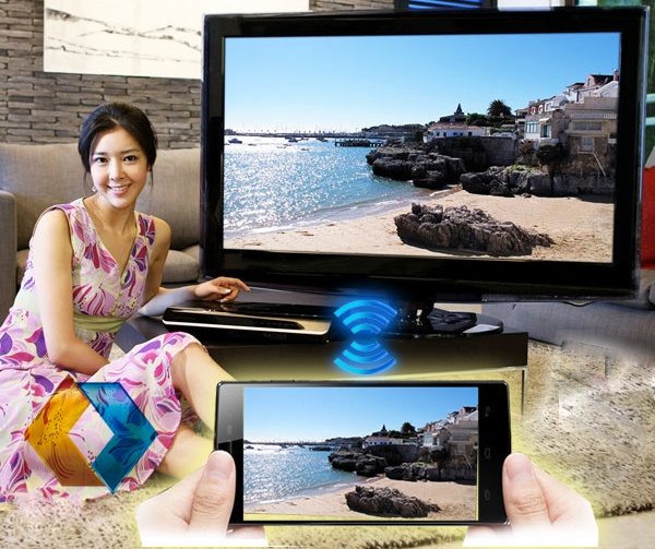 Smartphone kết nối và truyền hình ảnh full HD lên tivi không cần thiết bị trung gian.
