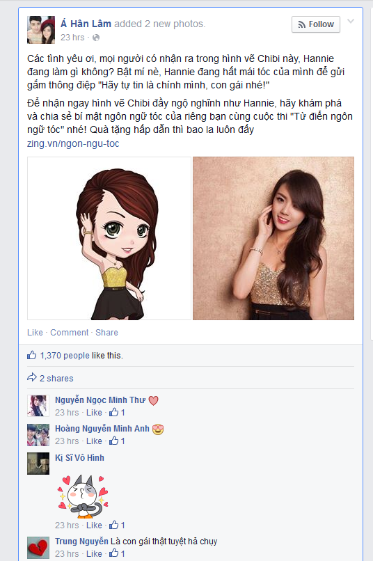 Hình chibi ngộ nghĩnh và duyên dáng của Lâm Á Hân khiến nhiều fan thích thú.