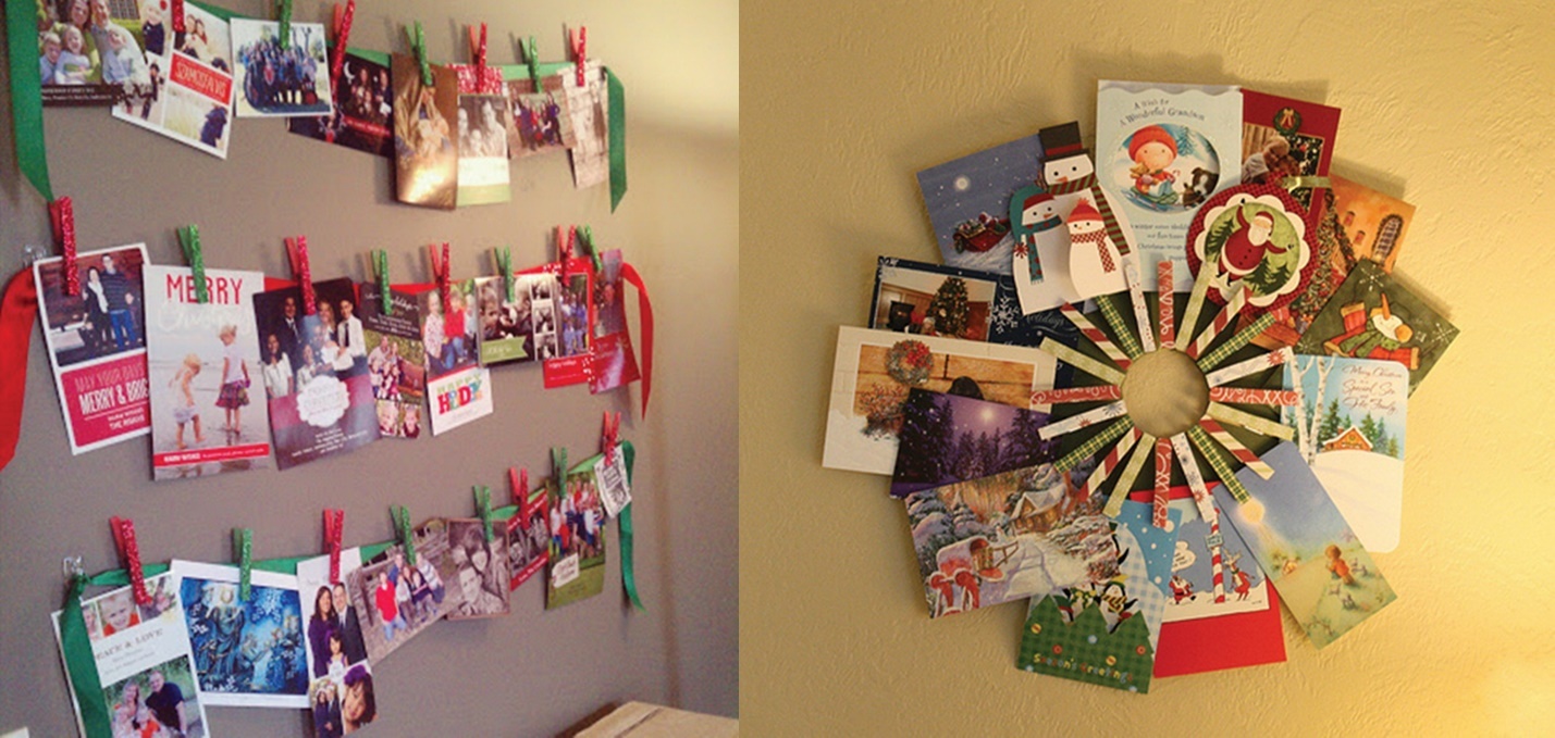 Những tấm thiệp Giáng Sinh quen thuộc cũng có thể mang đến không khí Noel trong căn phòng của bạn.