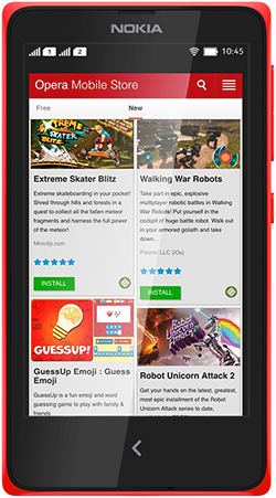   Sự thay thế của Opera Mobile Store trên các thiết bị của Nokia trước đây hỗ trợ người dùng cập nhật các ứng dụng cần thiết.