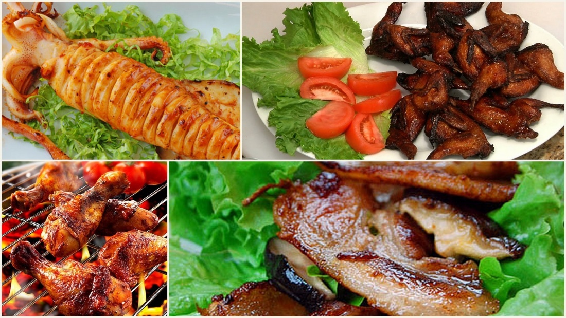 Rất nhiều món nướng mang phong cách đặc trưng của nhiều quốc gia.