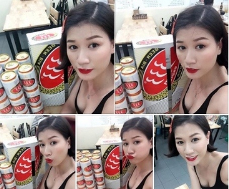 Trang Tran khoe ve goi cam, Tran Thanh thach fan tang bia hinh anh
