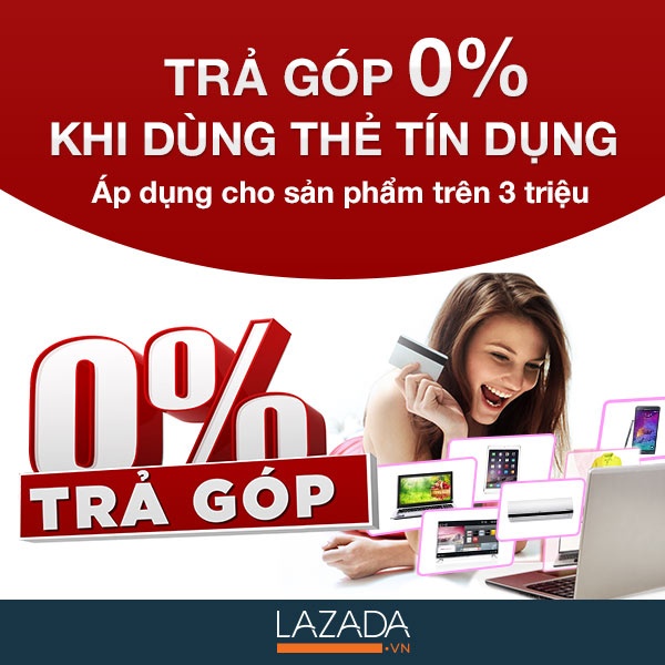 Cơ hội trả góp lãi suất 0% khi dùng thẻ tín dụng.