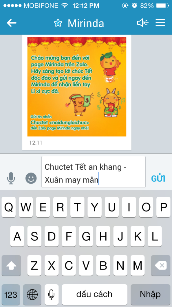 Những lời chúc năm mới được các bạn trẻ gửi về cho Mirinda page.