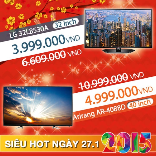 Hàng điện tử giá hấp dẫn đón Tết âm lịch.