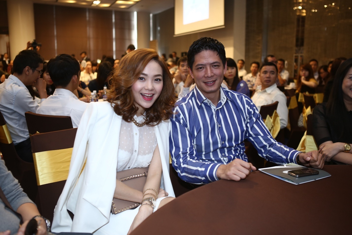 Bình Minh và Minh Hằng cùng có mặt tại lễ ra mắt dự án mở bán căn hộ tại TP HCM.