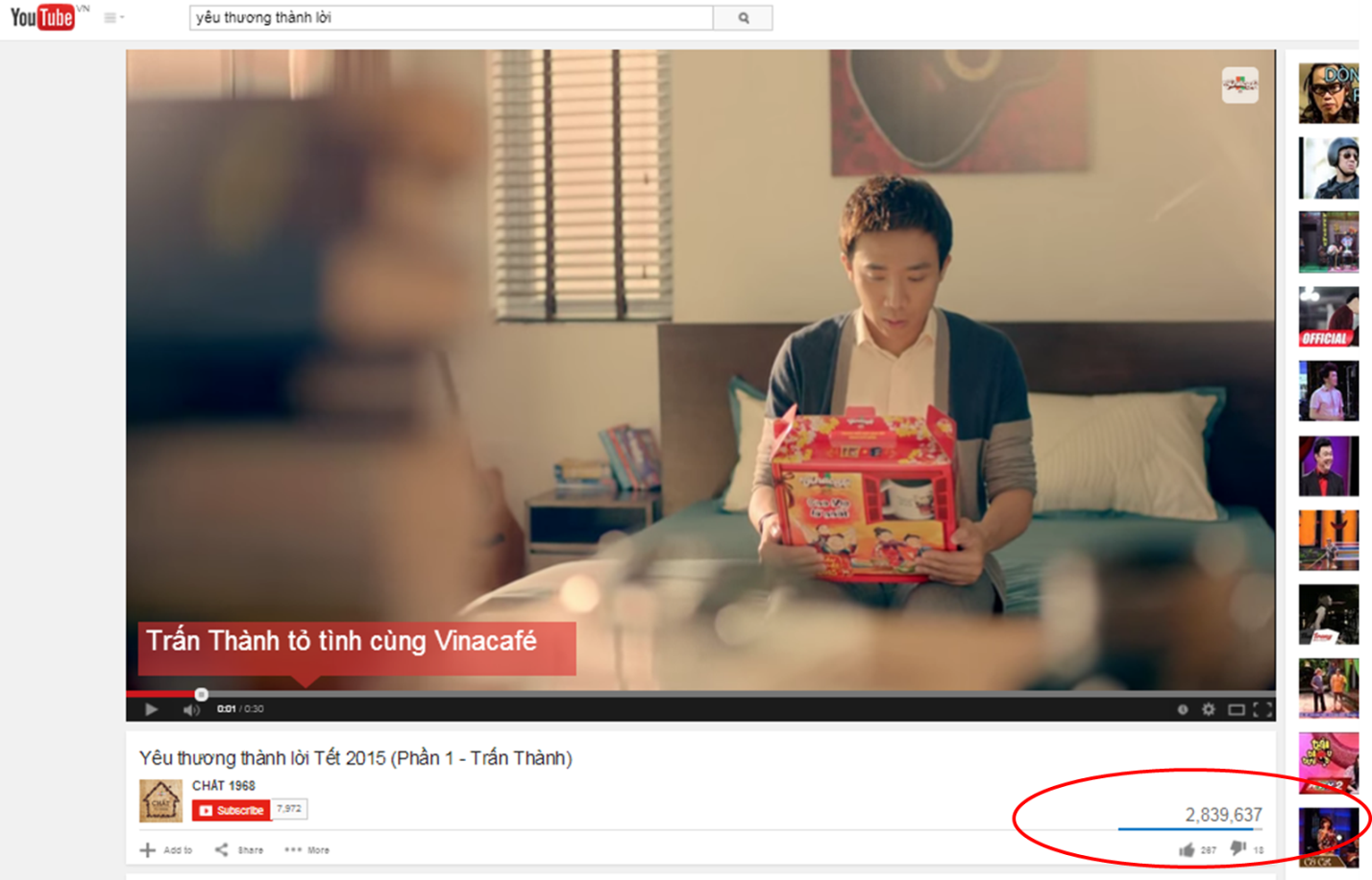 “Quảng cáo không phải là quảng cáo” của Vinacafé tạo sức hút triệu view trên Youtube.