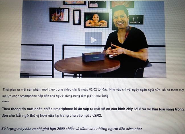 Thông tin về chiếc smartphone Tuấn Hưng được bán giới hạn chỉ 2.000 máy.