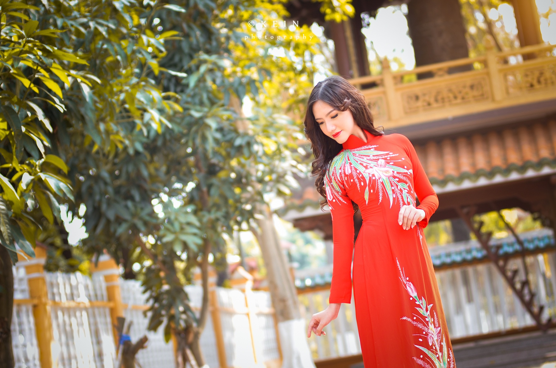 Duong Hieu Ngoc kieu ky trong BST ao dai 'Hoa xuan' hinh anh