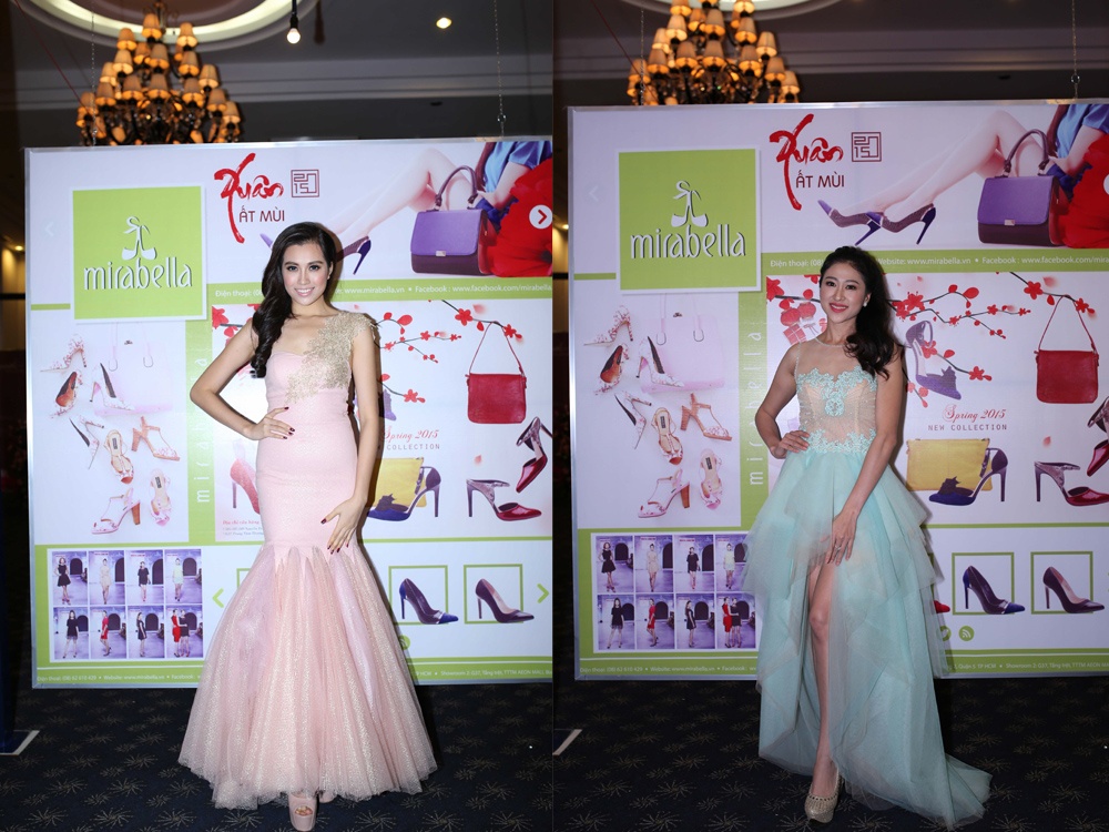 Quán quân Ellite Model Look 2014 Lệ Hằng và Miss Ngôi sao Thùy Trang.