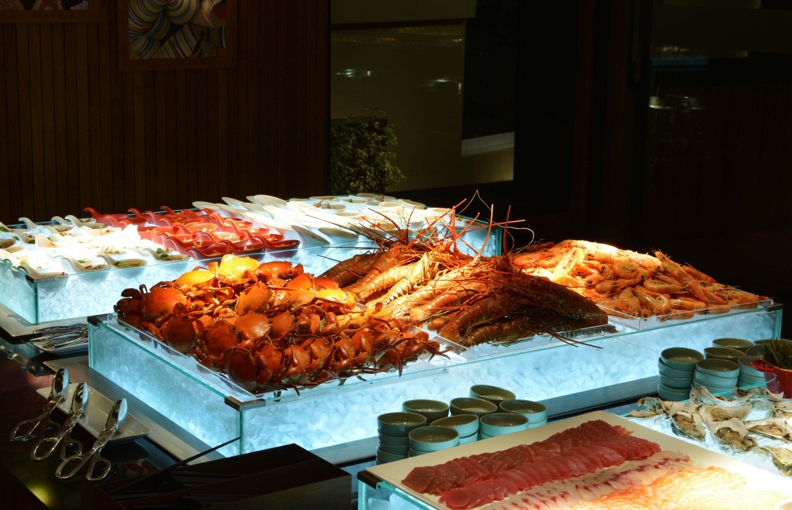 Quầy hải sản tại khu vực phục vụ Buffet.