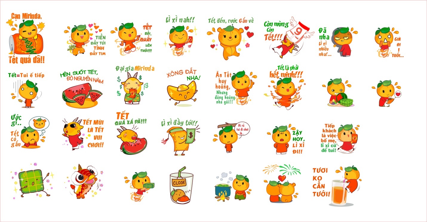 30 sticker với nhiều lời chúc đậm chất teen gắn liền với hình ảnh đặc trưng của Tết đã phá kỷ lục download trên Zalo trong 7 ngày.
