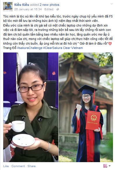 Thay đổi mái tóc để tham gia Sakura Challenge, Kiều Kiều đã có cho mình bức ảnh kỷ yếu lung linh.