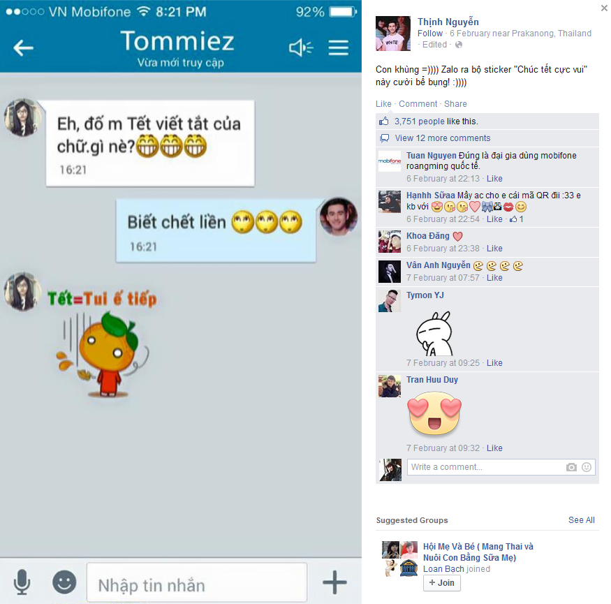 Lâm Á Hân và Thịnh Nguyễn của nhóm BB&BG là những hot teen dẫn đầu trào lưu chúc Tết bằng sticker trên Zalo.