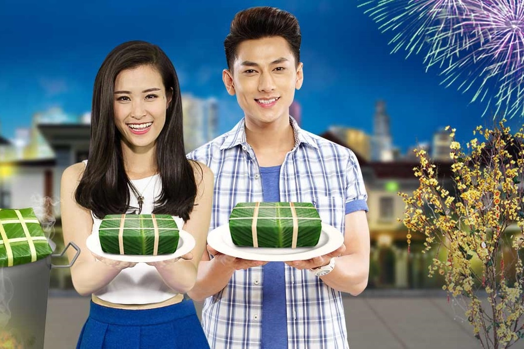 Dong Nhi, Issac tro tai goi banh chung don Tet hinh anh