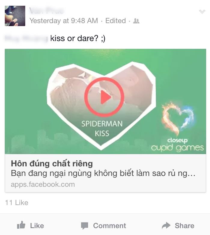 Nhiều cặp đôi đã không khỏi cảm động khi nhận được một clip tỏ bày tình cảm đáng yêu như trên Facebook.