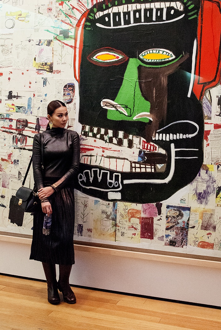 Trong chuyến đi, ngoài việc tham dự tuần lễ thời trang New York 2015, Thanh Hằng cũng ghé thăm bảo tàng Moma.