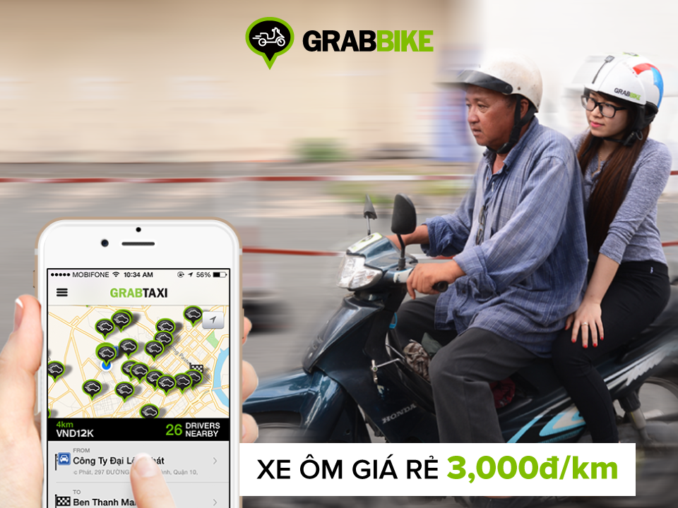GrabBike ap dung gia cuoc moi chi 3.000 dong moi km hinh anh