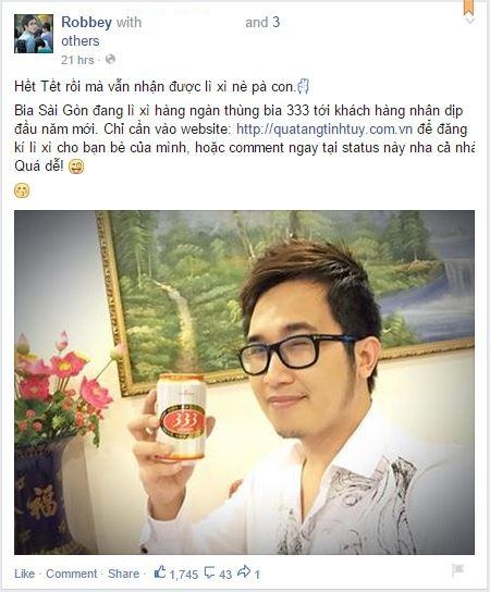 Robbey cũng nhận quà lì xì đặc biệt.