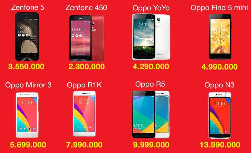 Smartphone giá rẻ đến từ Asus, Oppo... cũng đang là sự lựa chọn của rất nhiều khách hàng