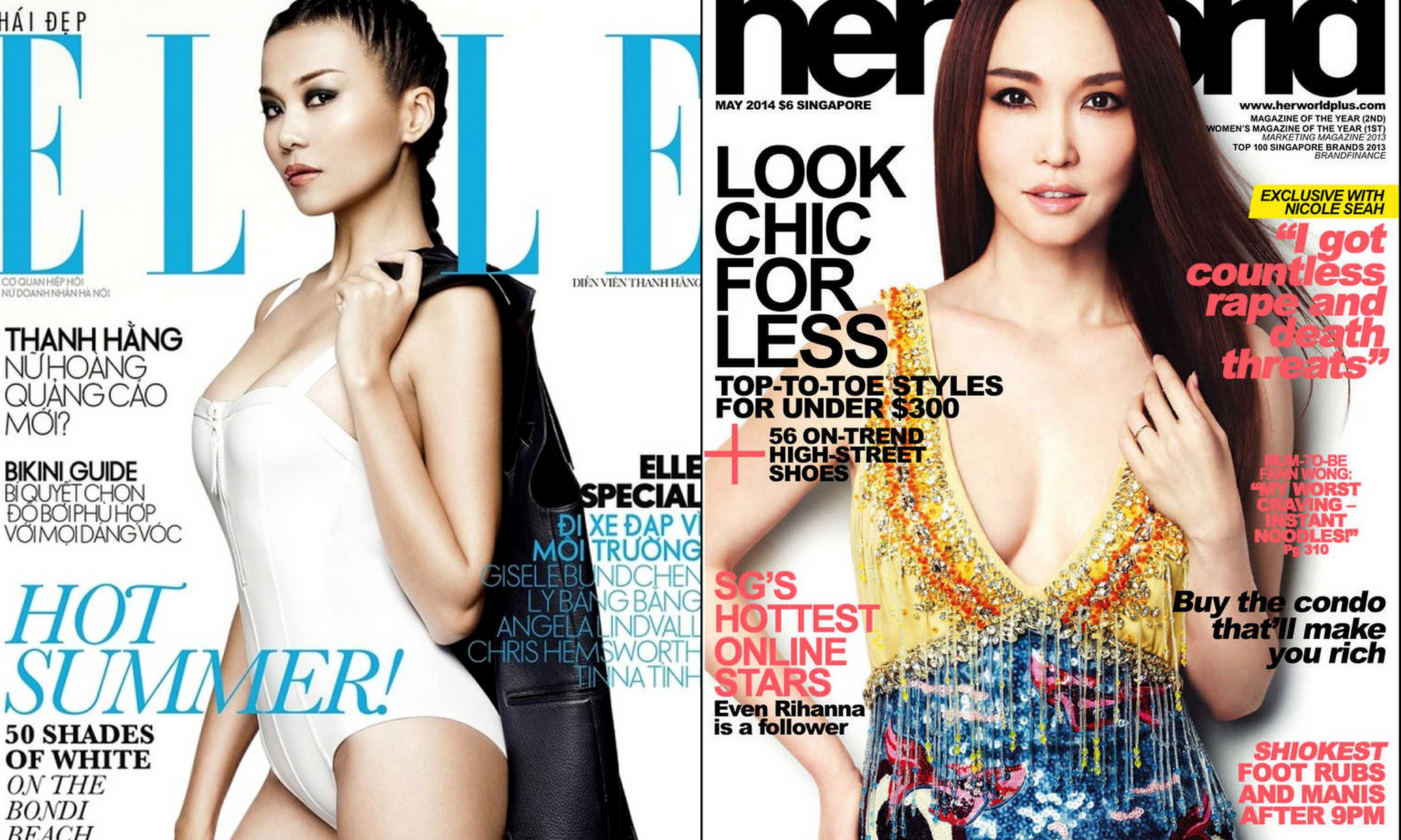 Hai người đẹp được giới truyền thông ưu ái, thường xuyên có mặt trên trang bìa của hàng loạt tạp chí thời trang nổi tiếng.