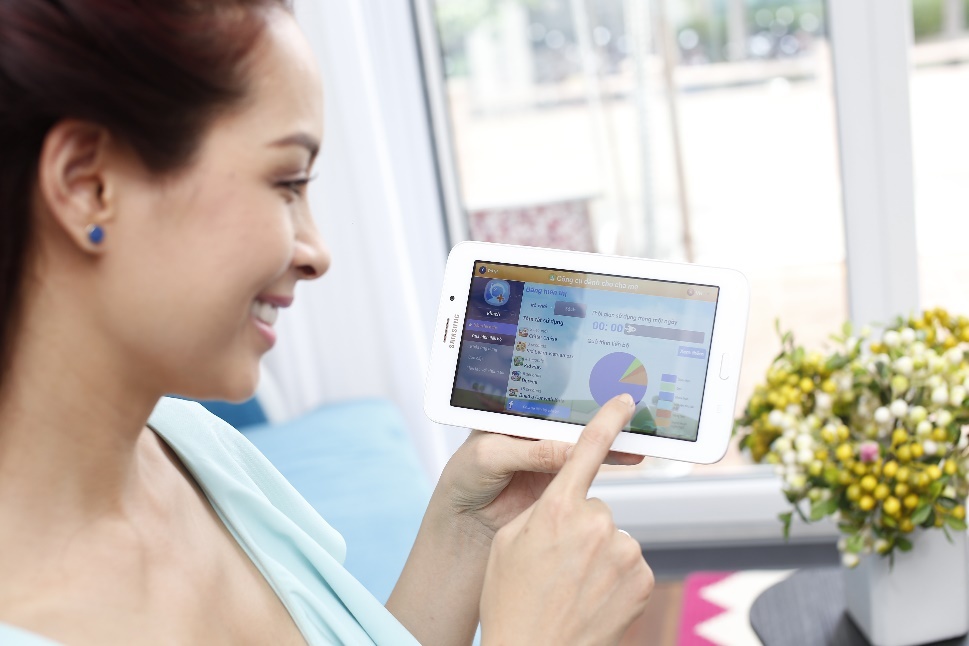 Với ứng dụng Kidstime, Thúy Hạnh có thể biết được sở thích của con dưới dạng biểu đồ chi tiết.