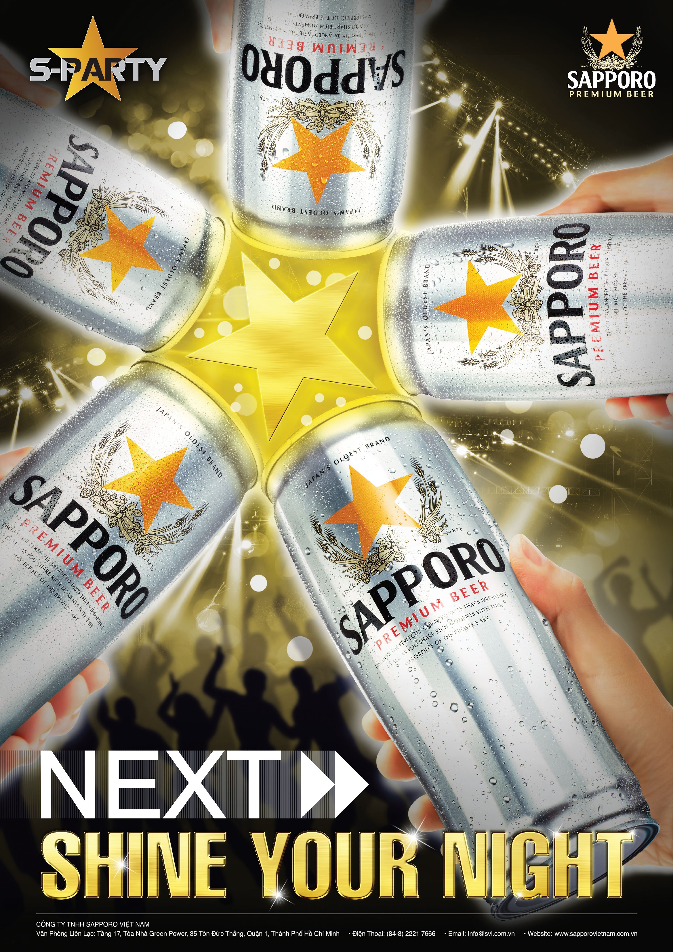 Sapporo S-Party - đêm hội để bạn tỏa sáng.