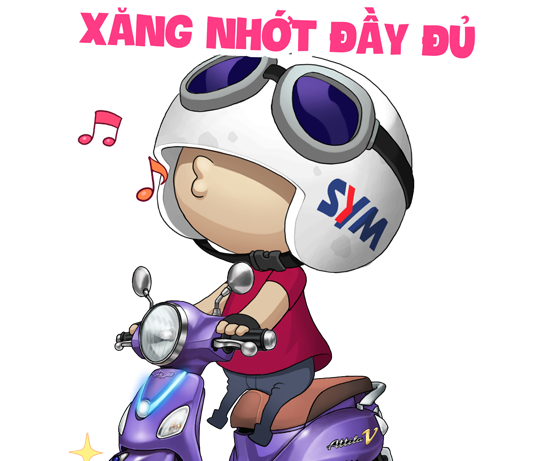 Gioi tre hao hung voi bieu cam de thuong trong sticker SYM hinh anh