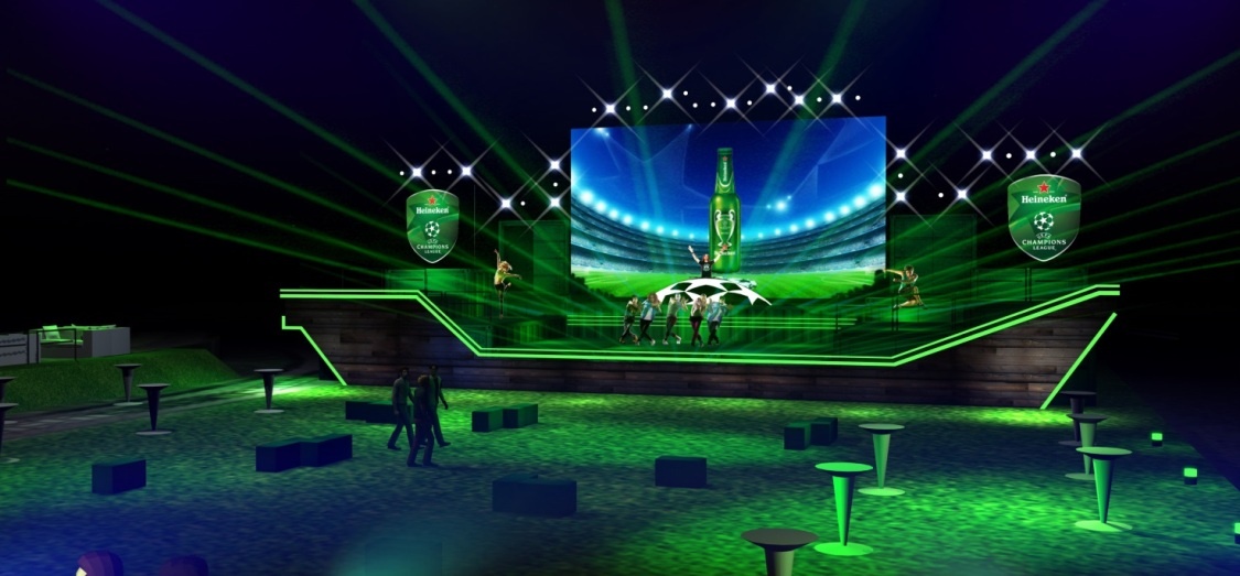 Màn hình 500 inch và hệ thống loa hiện đại sẽ làm tăng độ kịch tính cho những pha tấn công đẳng cấp trong trận chung kết.