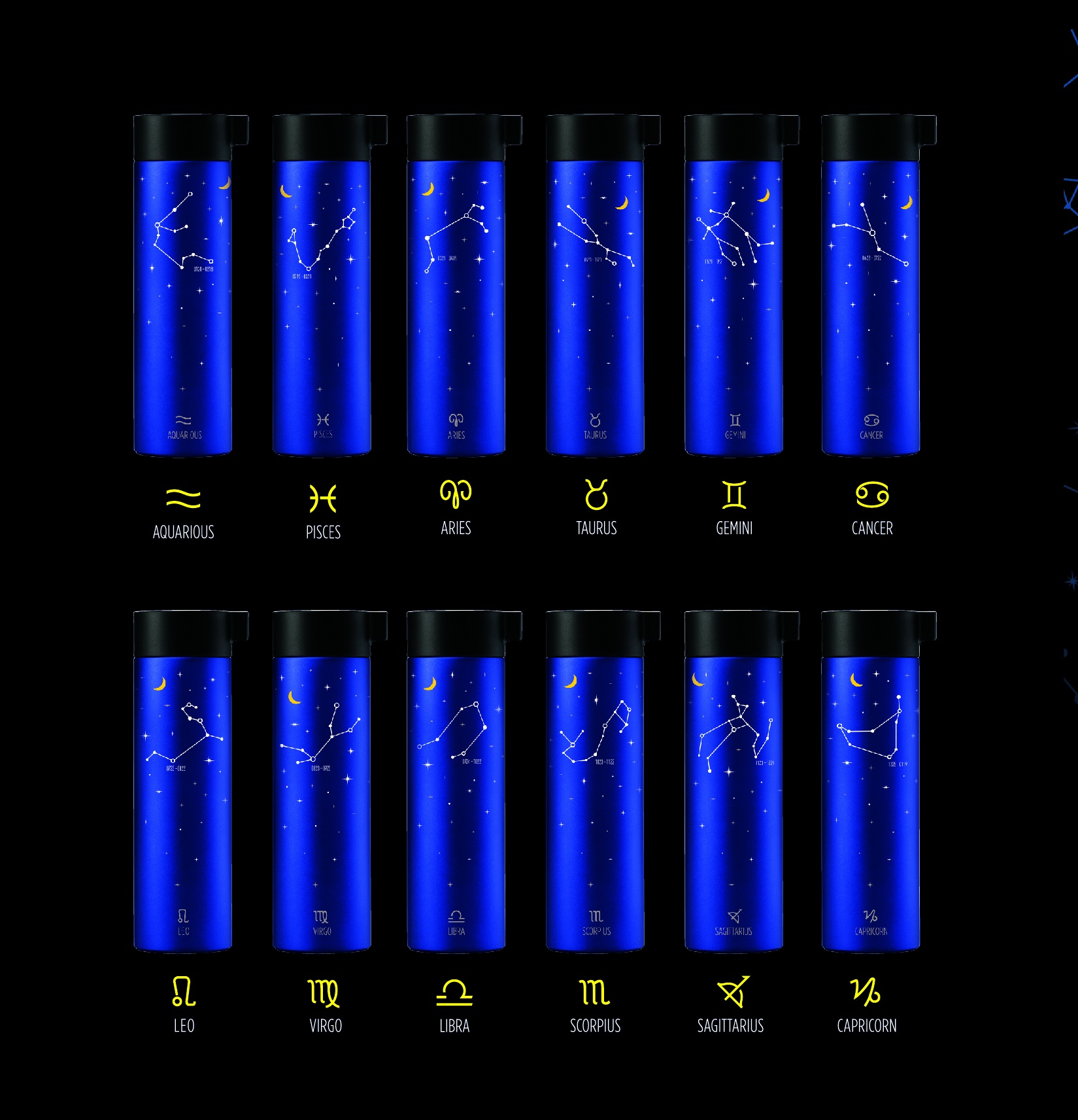 Dòng Horoscope Tumbler với hình ảnh thiết kế dựa trên 12 cung hoàng đạo