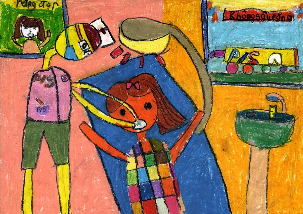 Mỗi tác phẩm đều thể hiện sự sáng tạo của trẻ em, đồng thời truyền tải những bài học chăm sóc miệng đến các bạn đồng trang lứa và nhắc nhở nhau chải răng đúng cách.