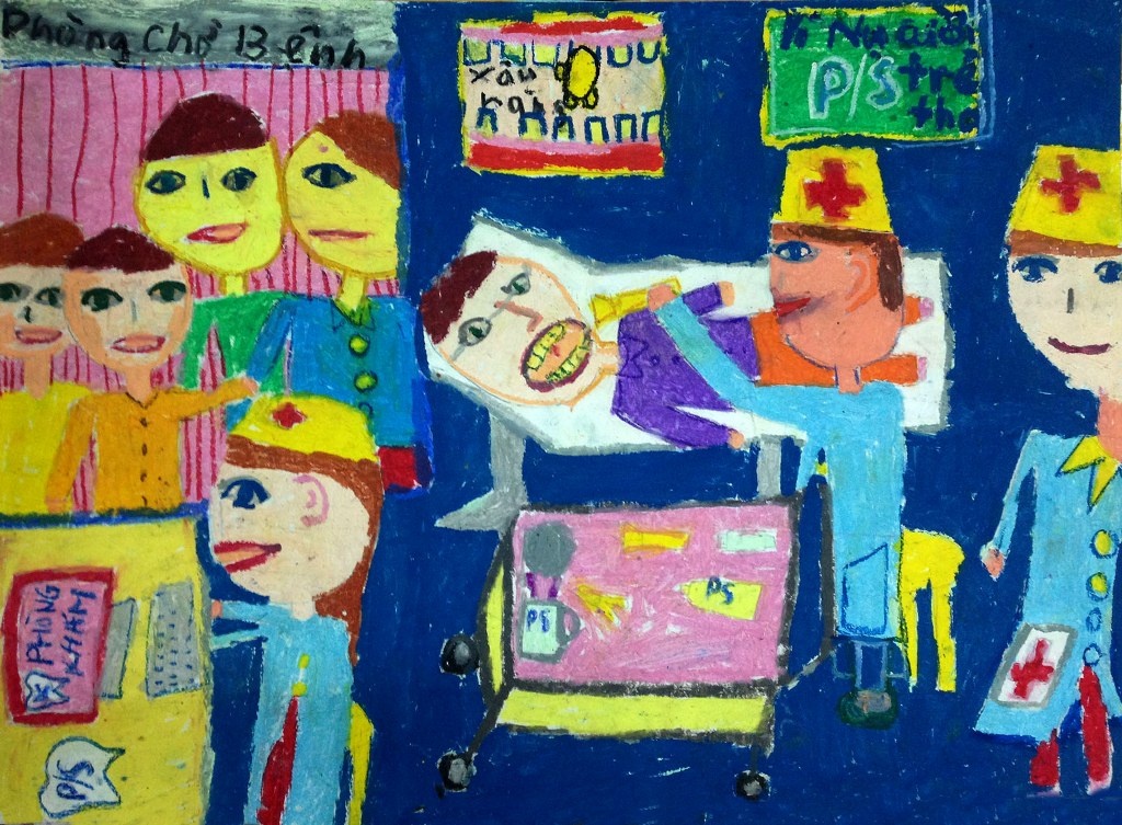 Đây đều là những tác phẩm đạt giải cao trong cuộc thi vẽ tranh với chủ đề “Chải răng buổi tối với P/S vì một Việt Nam không sâu răng”. Chương trình nhằm giúp trẻ em nông thôn tiếp cận kiến thức chăm sóc răng miệng.