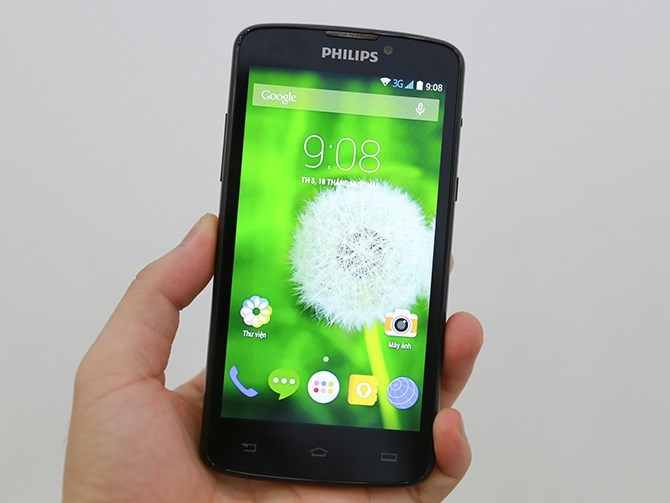 Philips V387 - smartphone tam trung pin khoe hinh anh