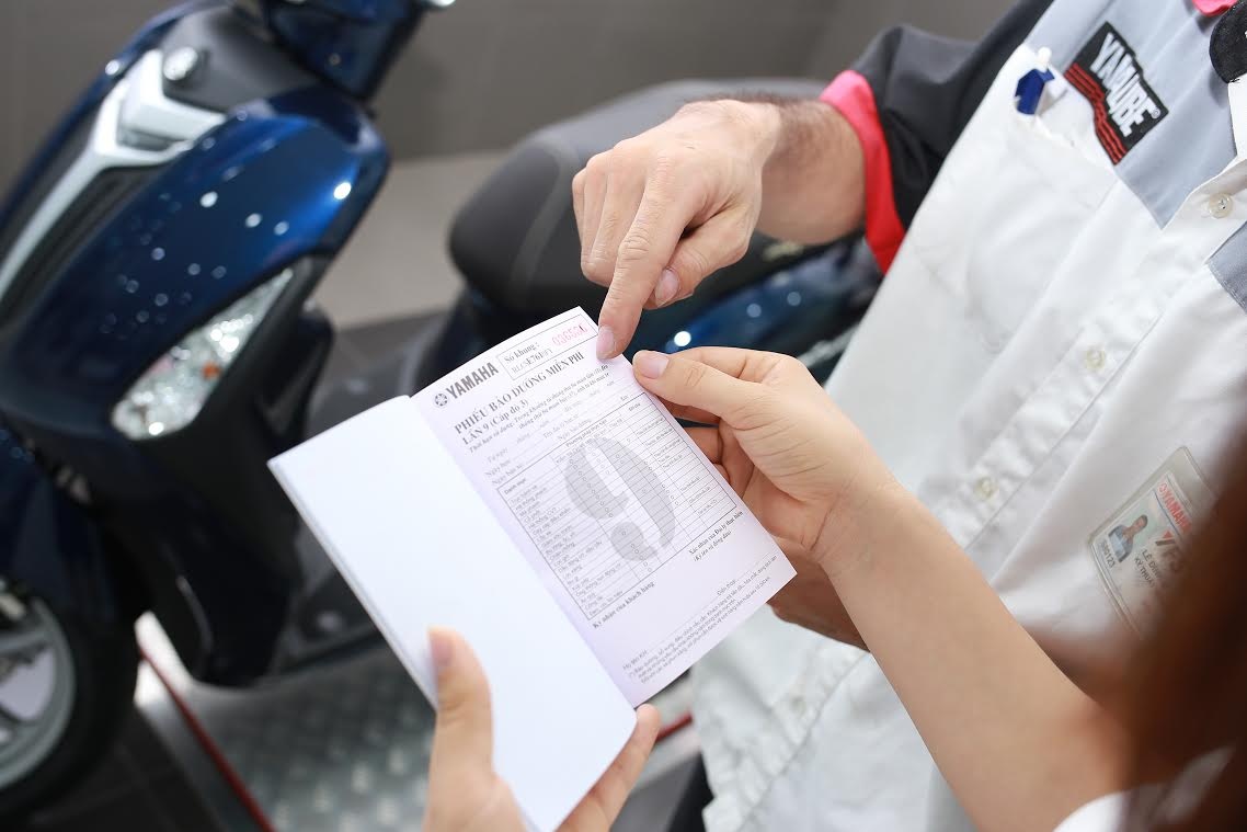 Giá trị sổ bảo hành của Yamaha có 9 phiếu bảo dưỡng miễn phí kéo dài 3 năm.