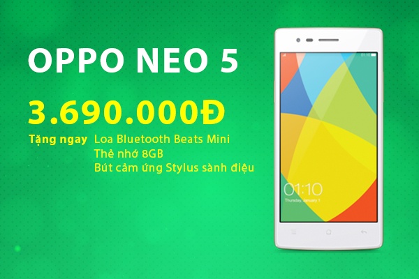 OPPO Neo 5 tại TechOne giá 3,69 triệu đồng.